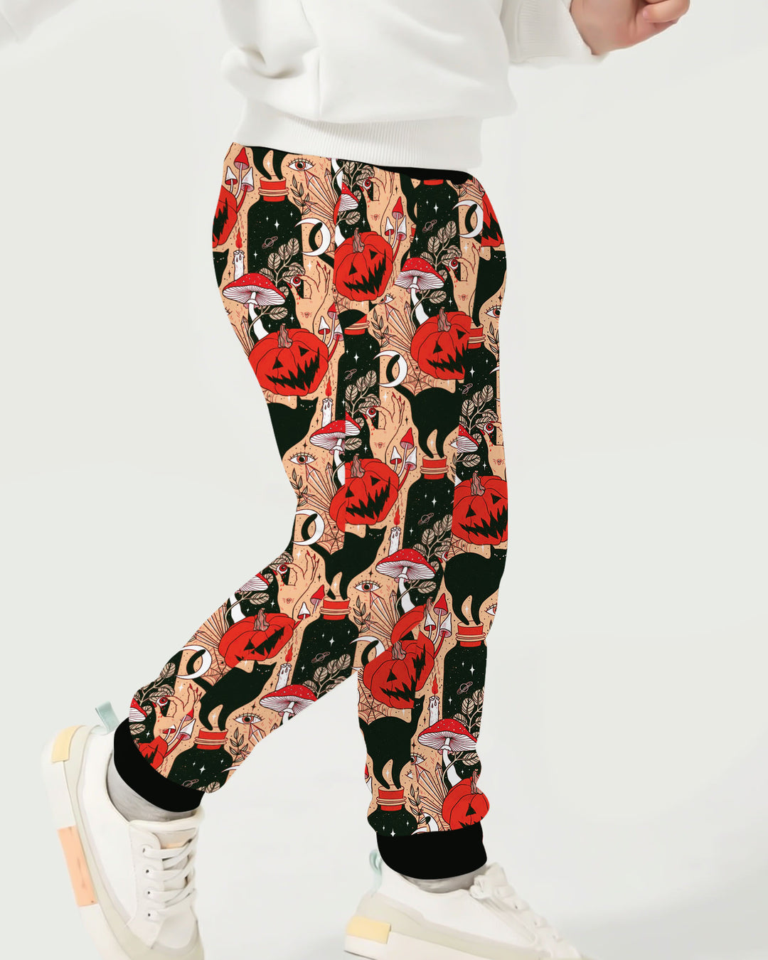 Black Cat And Pumpkin Halloween Bamboo Jogger