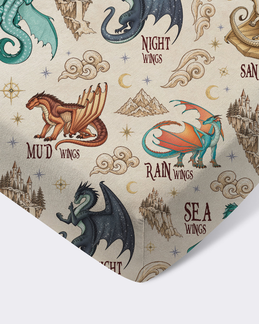 Elemental Dragons Bamboo Fitted Crib Sheet