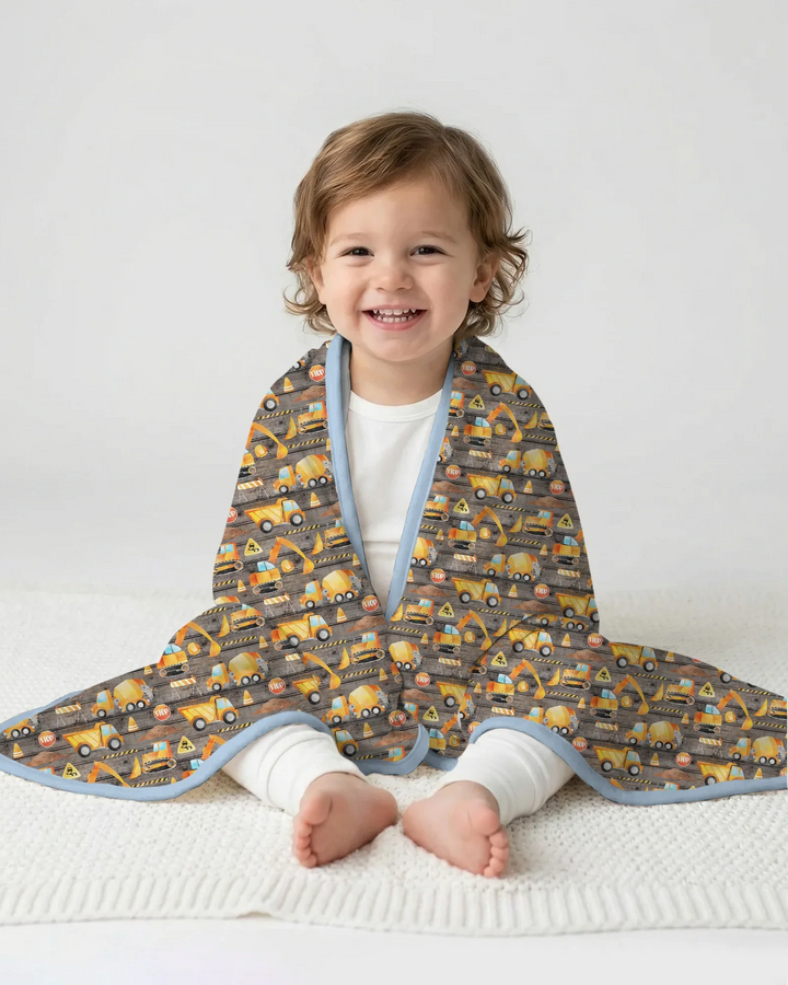 Construction Vehicles Bamboo Blanket