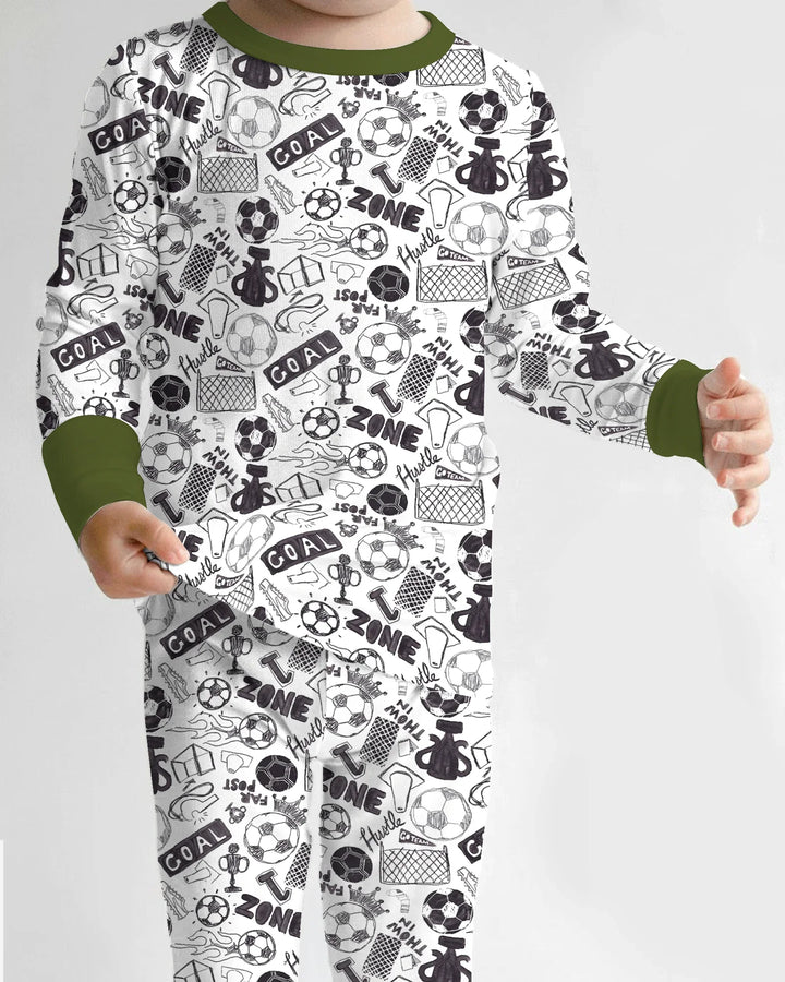 Zweiteiliges Langarm-Pyjama-Set mit Sommerfrüchten
