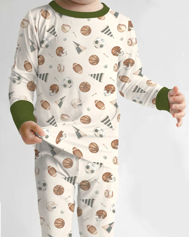 Zweiteiliges Langarm-Pyjama-Set mit Sommerfrüchten