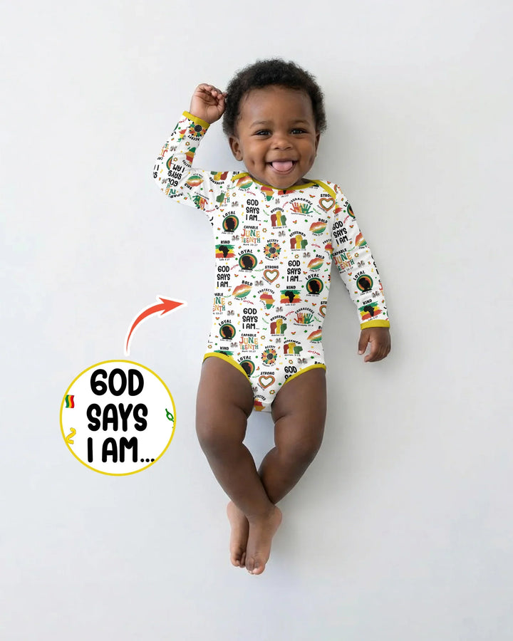 God Says I Am Juneteenth Bamboo Bodysuit
