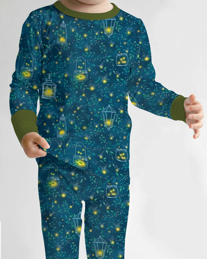 Zweiteiliges Langarm-Pyjama-Set mit Sommerfrüchten