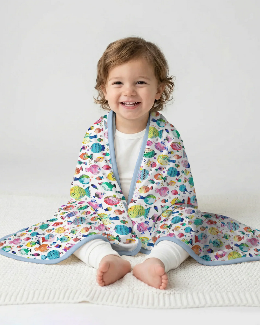 Rainbow Reef Fish Bamboo Blanket