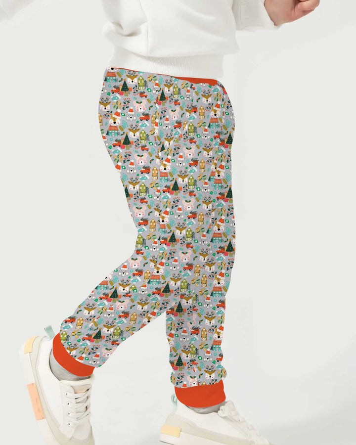 Christmas Woodland Deer Fox Bear Bamboo Jogger