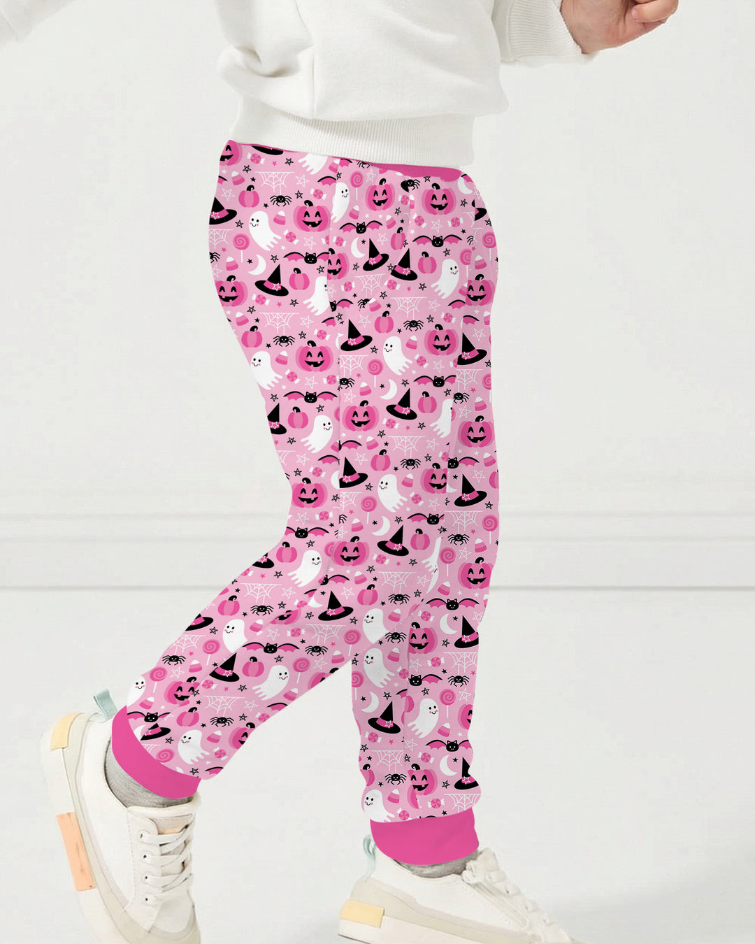 Cute Pink Halloween Ghost Pumpkin Witch Bamboo Jogger