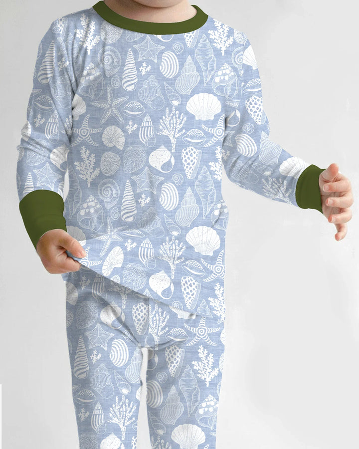 Coastal Treasures Bamboo Two Piece Long Sleeve Pajama Set
