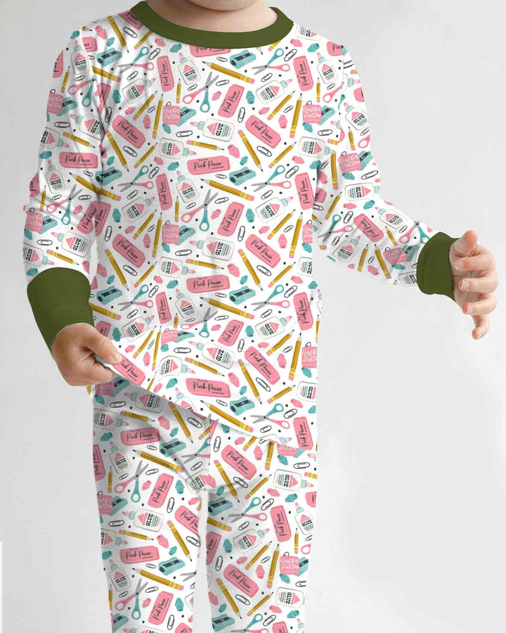 Zweiteiliges Langarm-Pyjama-Set mit Sommerfrüchten