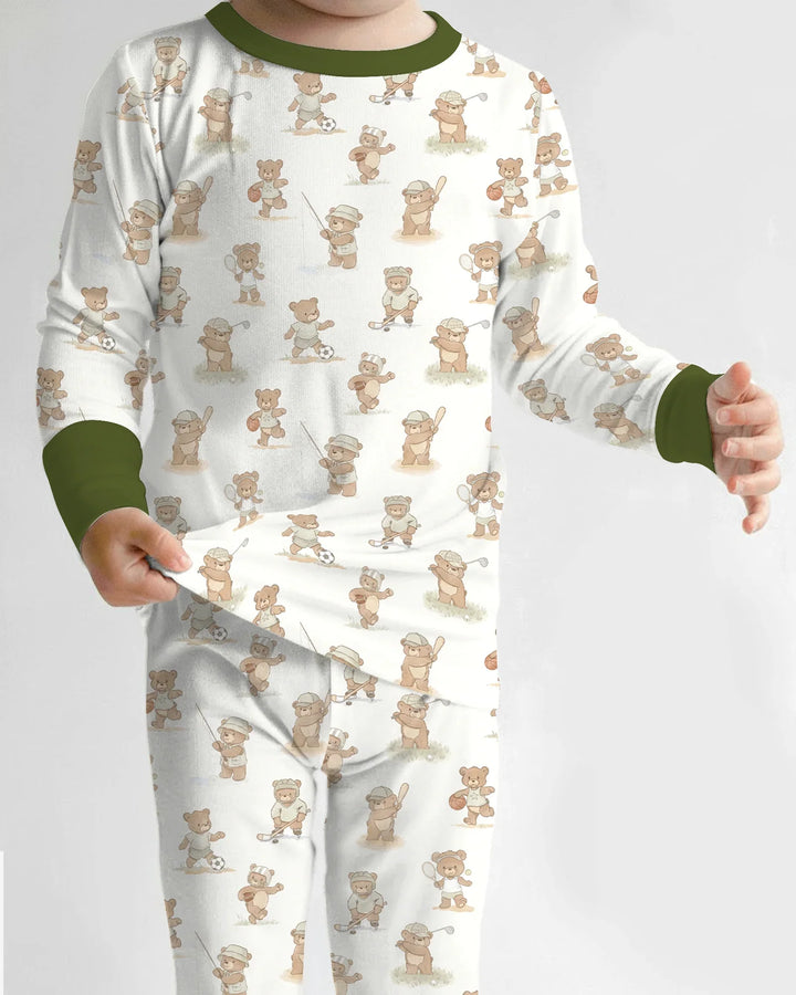 Zweiteiliges Langarm-Pyjama-Set mit Sommerfrüchten