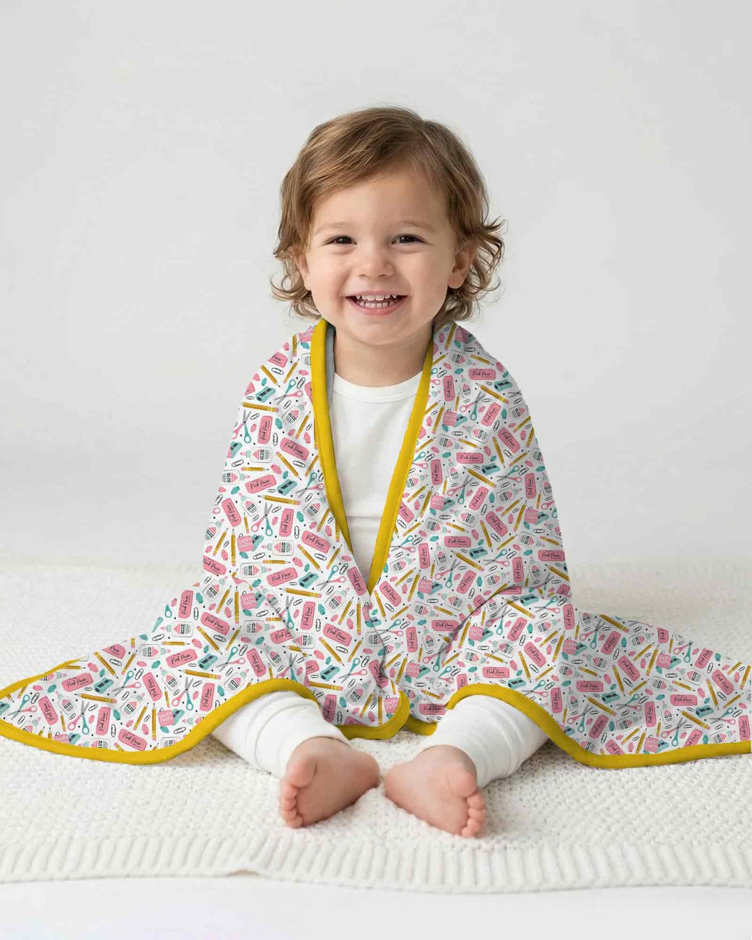 Pink Power School Supplies Bamboo Blanket