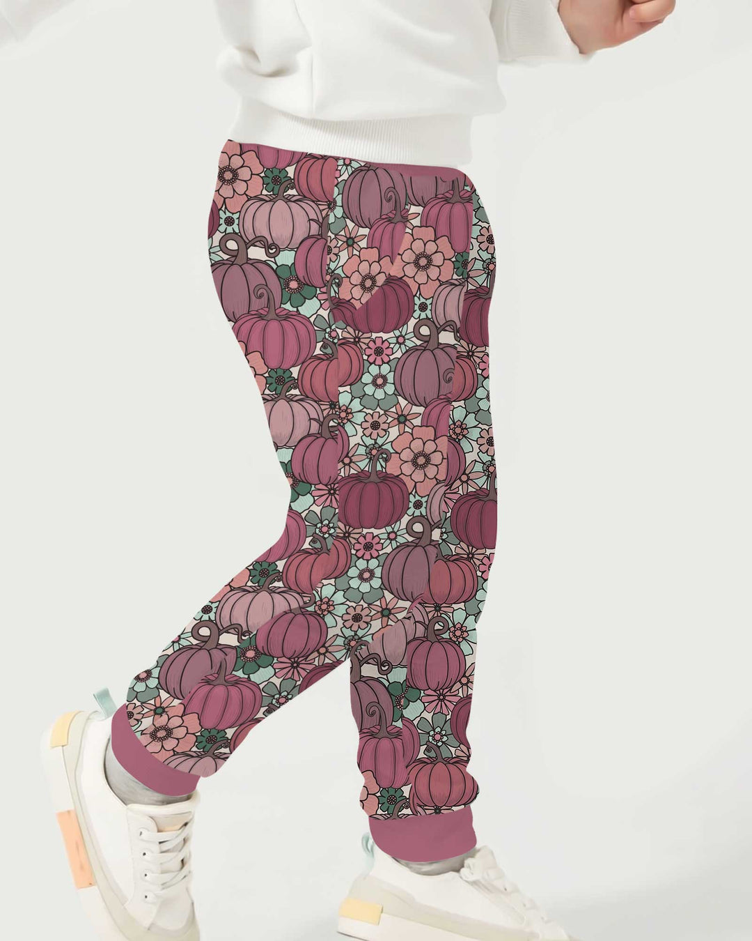 Retro Floral Pumpkin Patch Bamboo Jogger