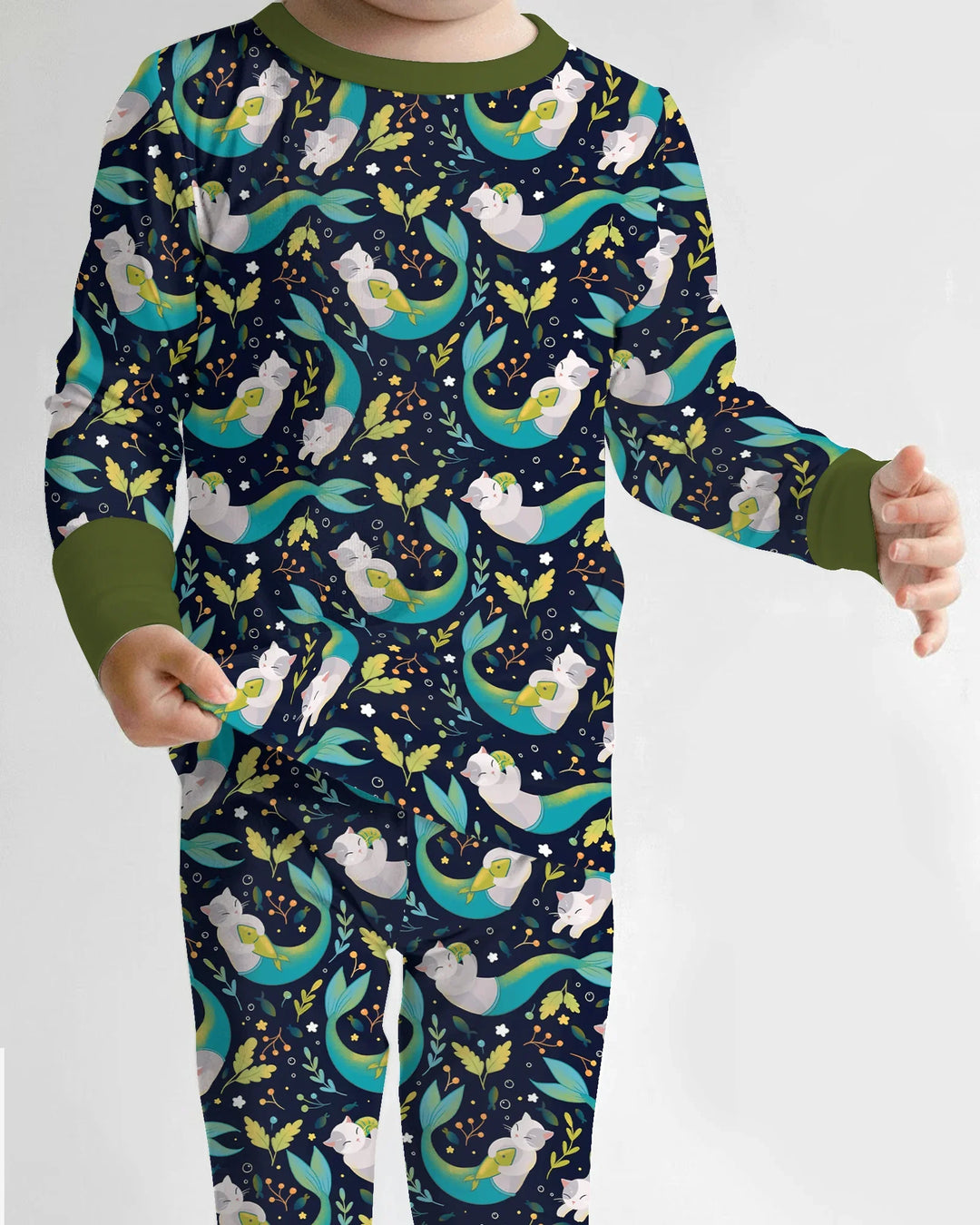 Zweiteiliges Langarm-Pyjama-Set mit Sommerfrüchten