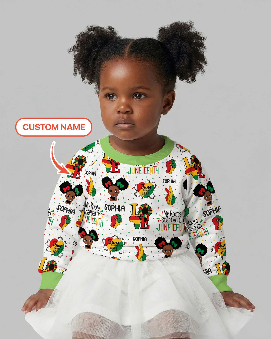 Personalisiertes Sweatshirt „My Roots Started On Juneteenth“ aus Bambus-Mischgewebe mit Rundhalsausschnitt
