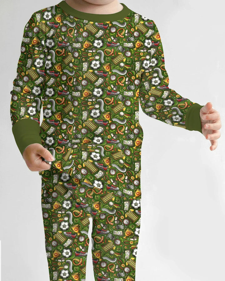 Zweiteiliges Langarm-Pyjama-Set mit Sommerfrüchten