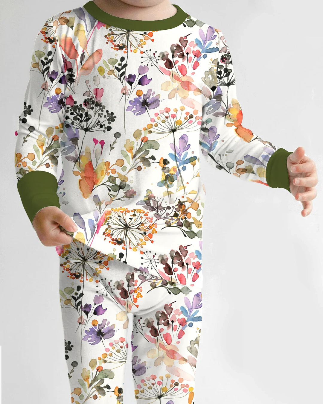 Autumn Meadow Botanicals Bamboo Two Piece Long Sleeve Pajama Set