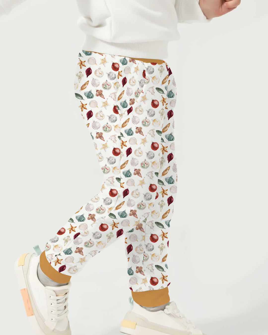 Watercolor Christmas Ornaments Bamboo Jogger