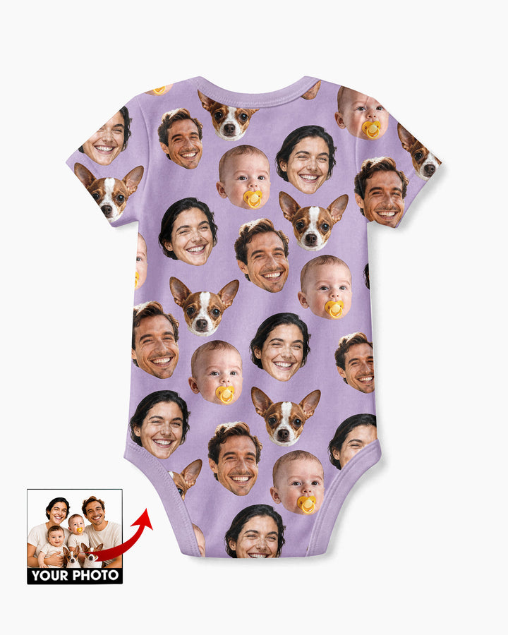 Personalized Face Baby Bodysuit, Families Faces Newborn Bodysuit
