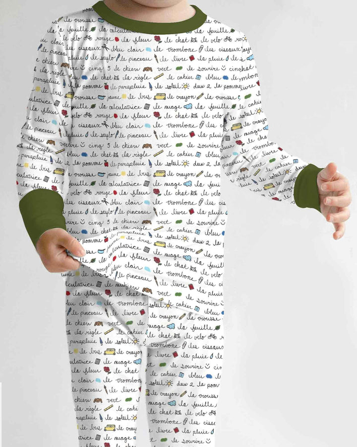 Zweiteiliges Langarm-Pyjama-Set mit Sommerfrüchten