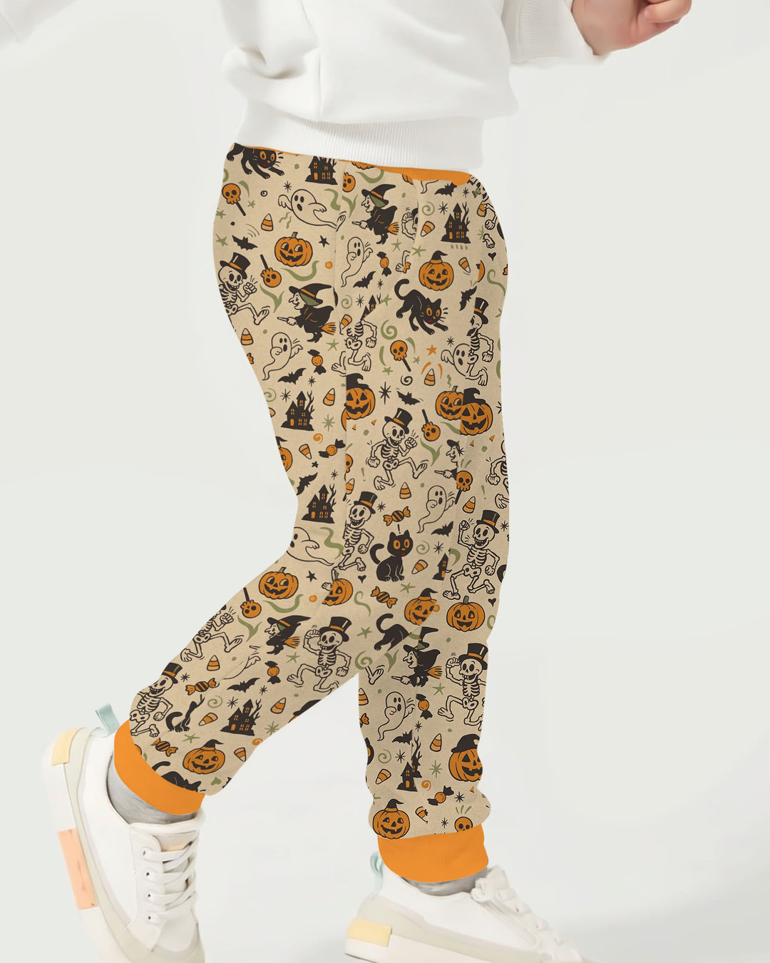 Vintage Skeleton Pumpkin Halloween Bamboo Jogger