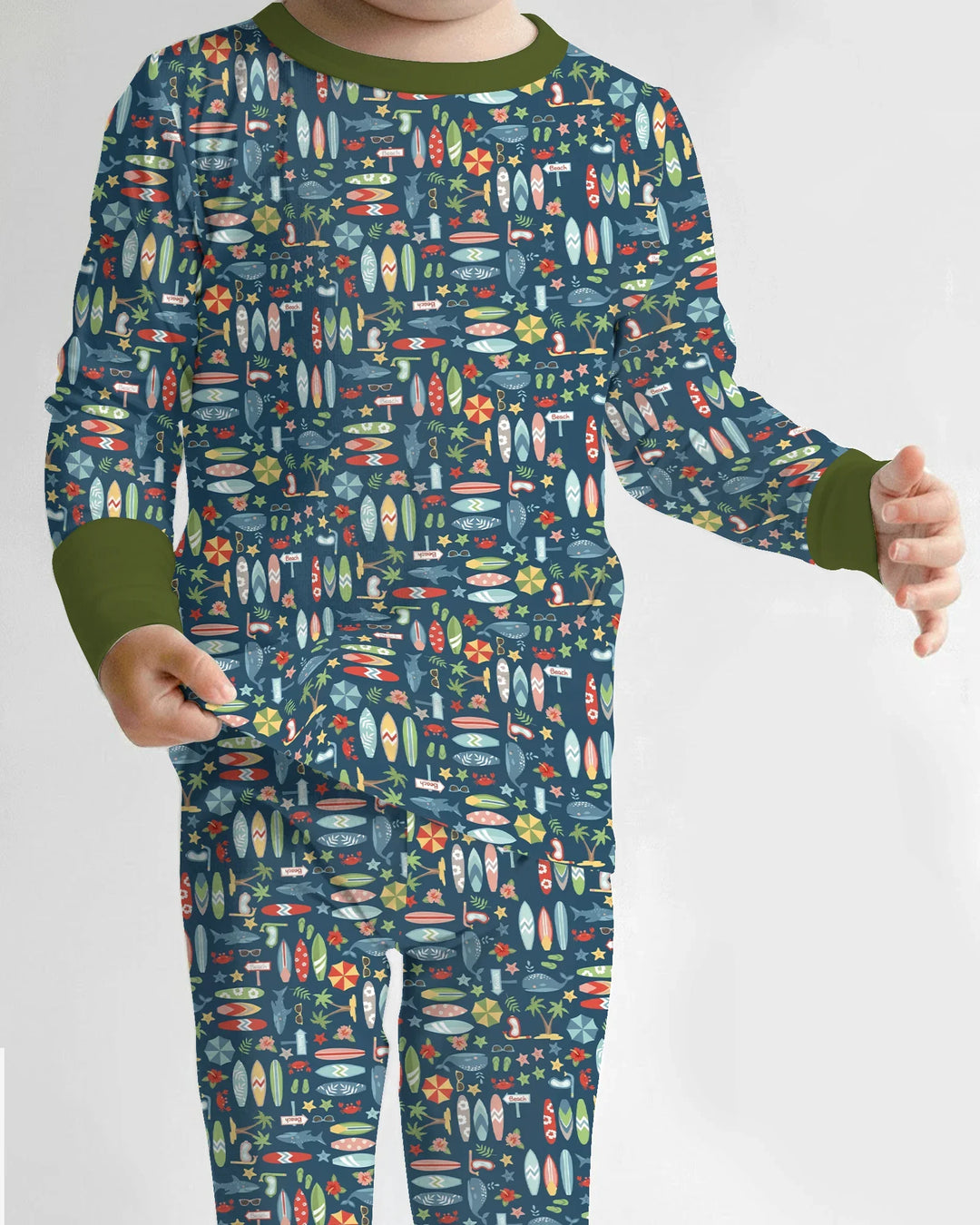 Zweiteiliges Langarm-Pyjama-Set mit Sommerfrüchten