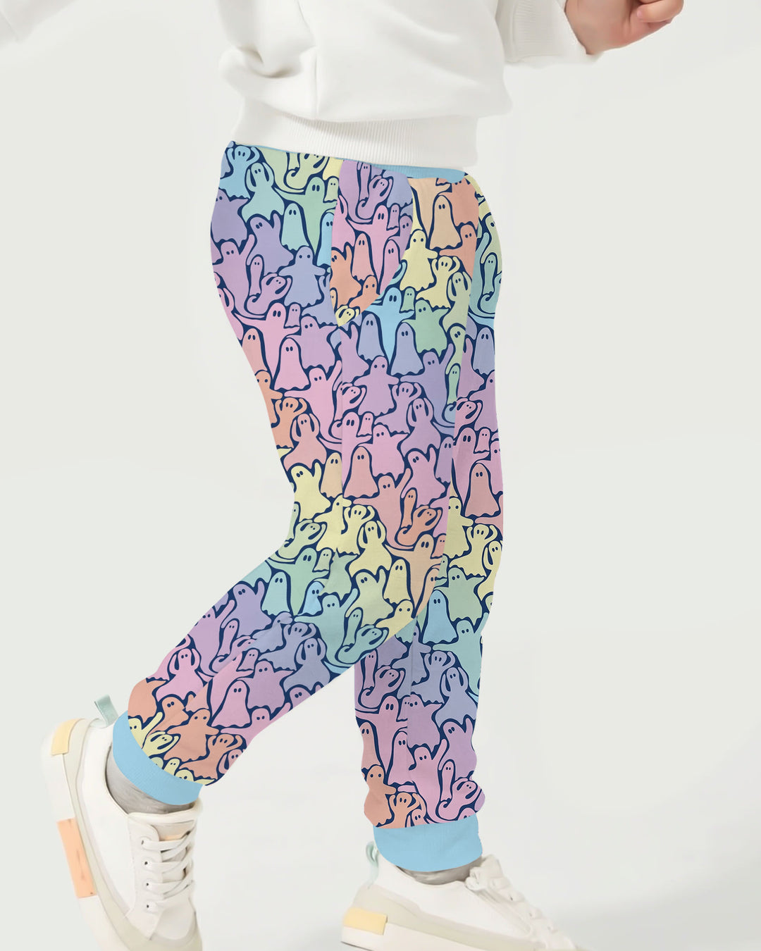 Pastel Rainbow Ghost Halloween Bamboo Jogger