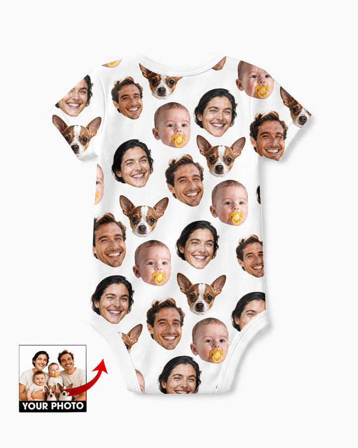 Personalized Face Baby Bodysuit, Families Faces Newborn Bodysuit