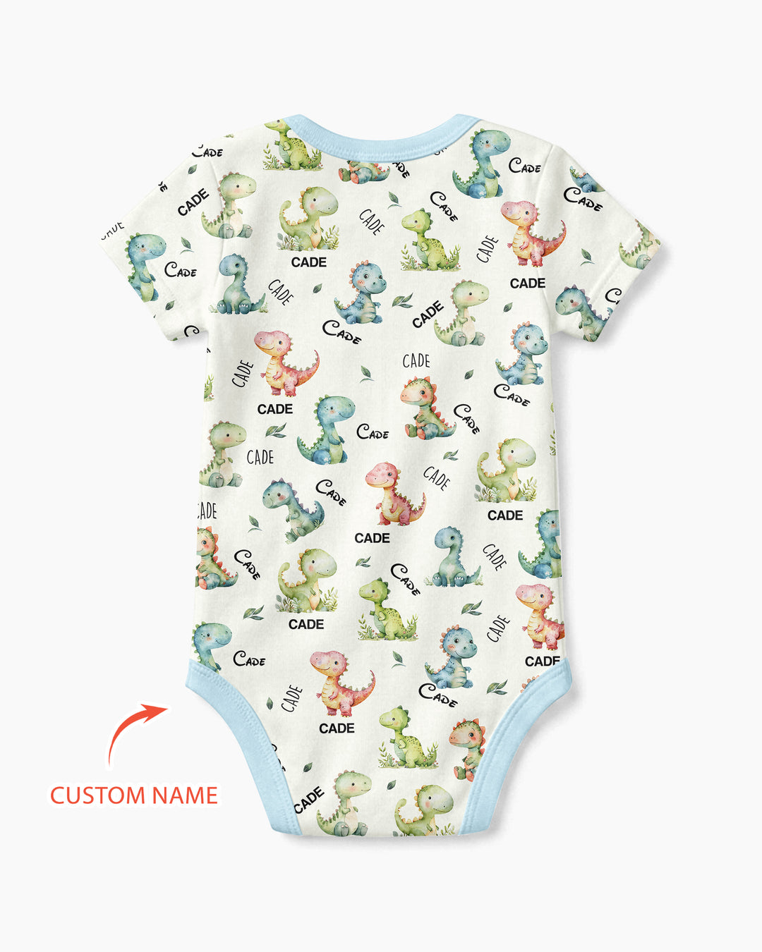 Dinosaur Custom Name Bamboo Bodysuit