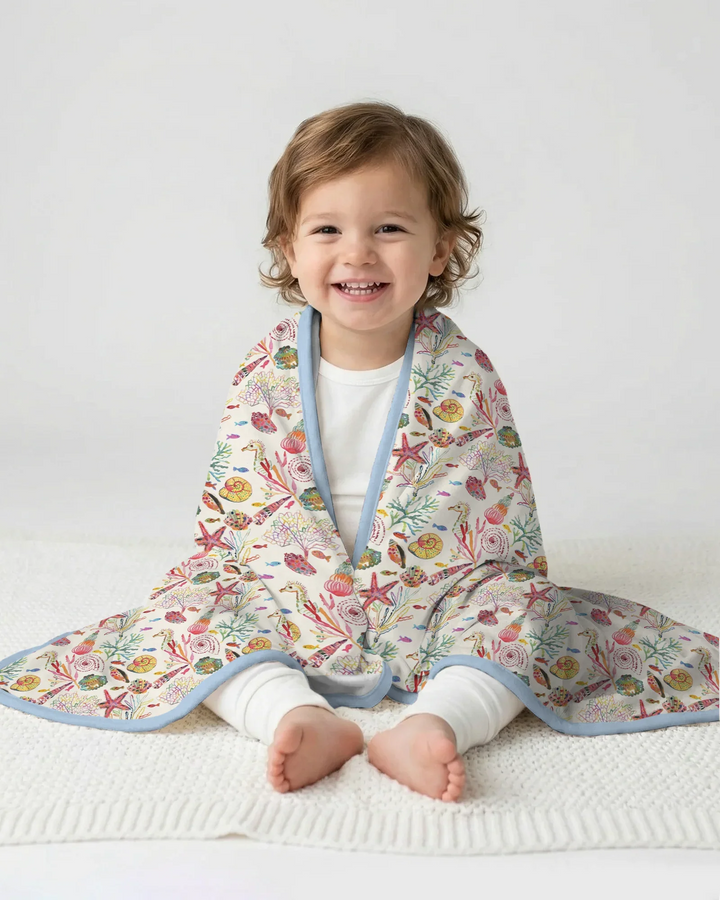 Tropical Reef Whimsy  Bamboo Blanket