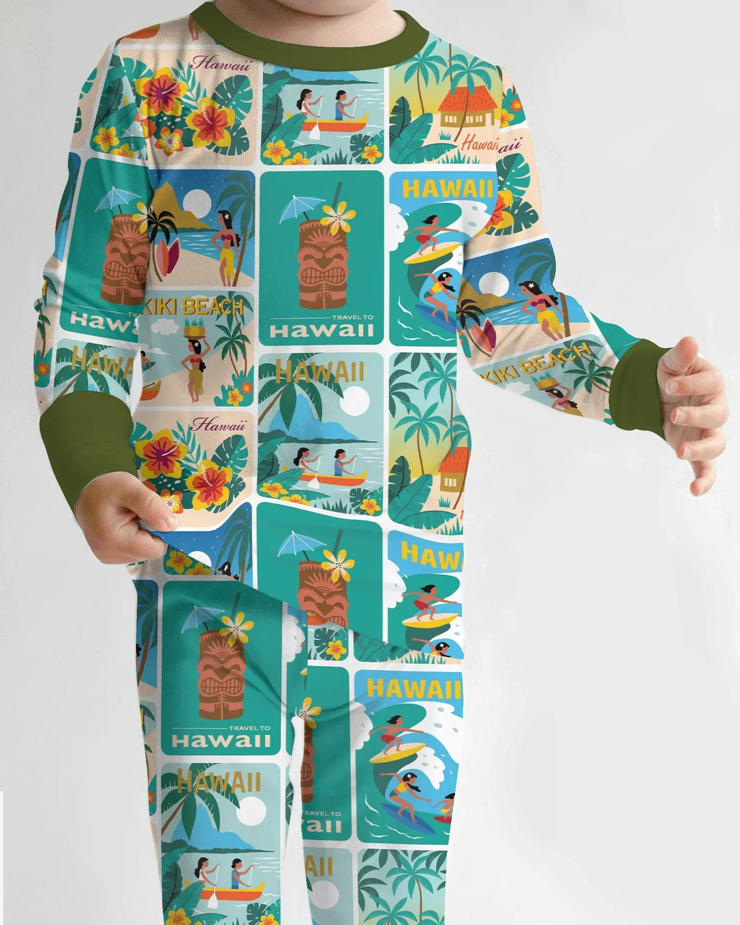 Zweiteiliges Langarm-Pyjama-Set mit Sommerfrüchten