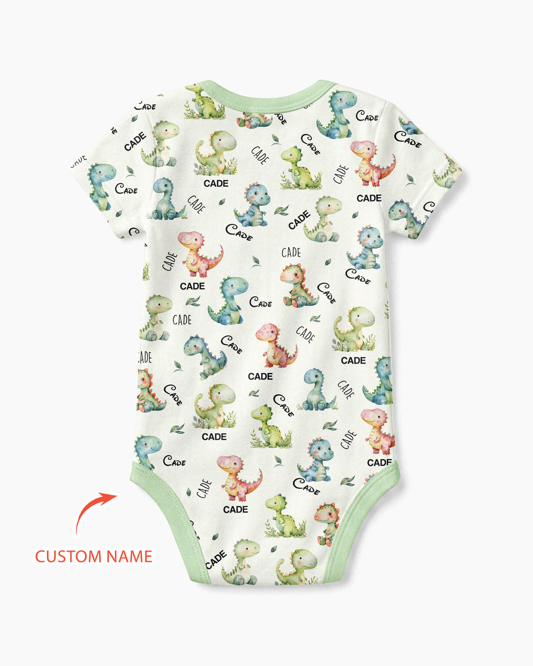 Dinosaur Custom Name Bamboo Bodysuit
