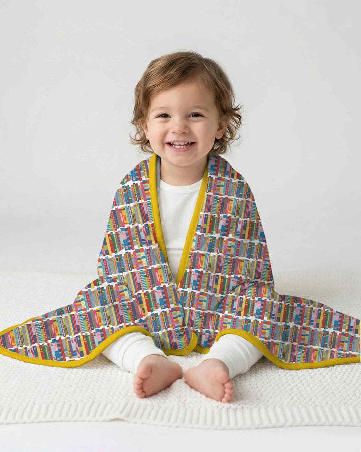 Rainbow Bookshelf Bamboo Blanket
