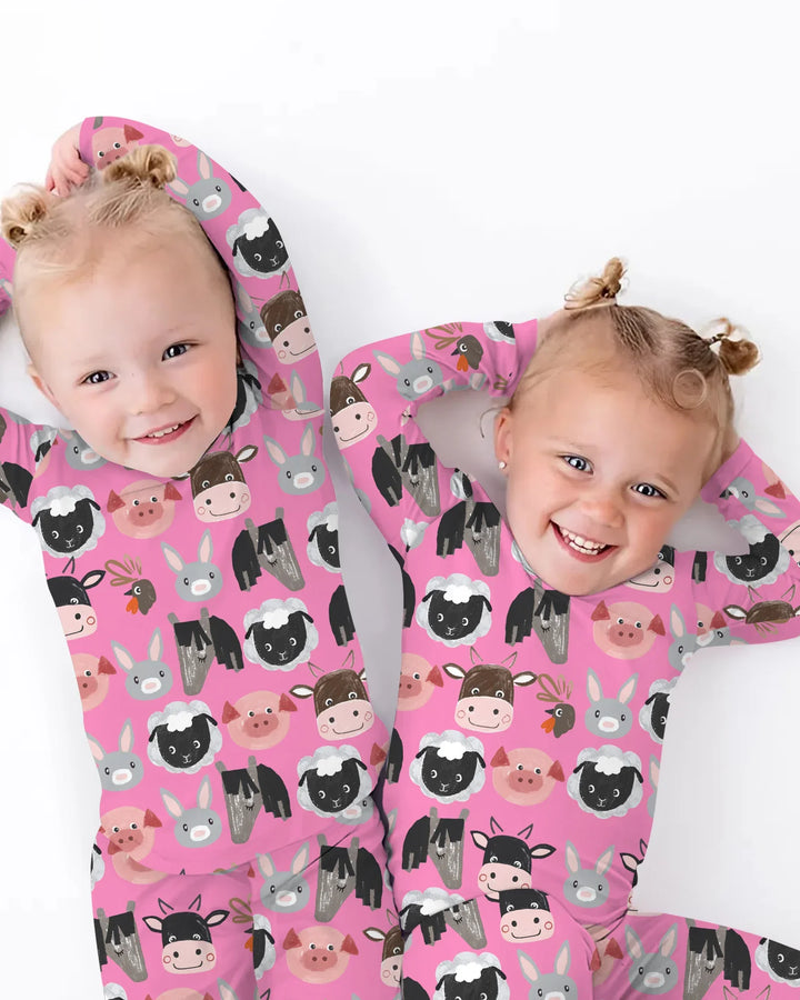 Zweiteiliges Langarm-Pyjama-Set mit Sommerfrüchten