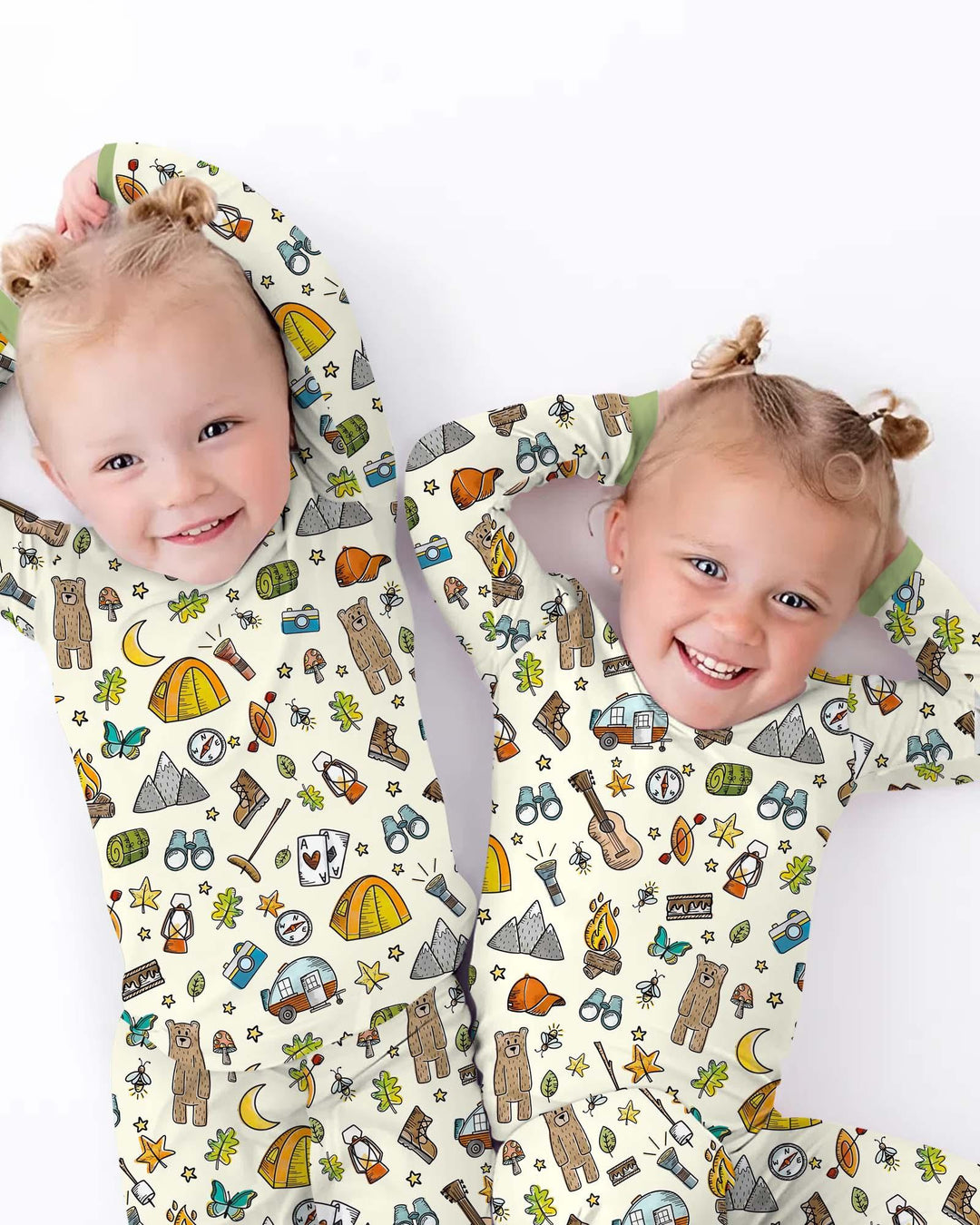 Zweiteiliges Langarm-Pyjama-Set mit Sommerfrüchten