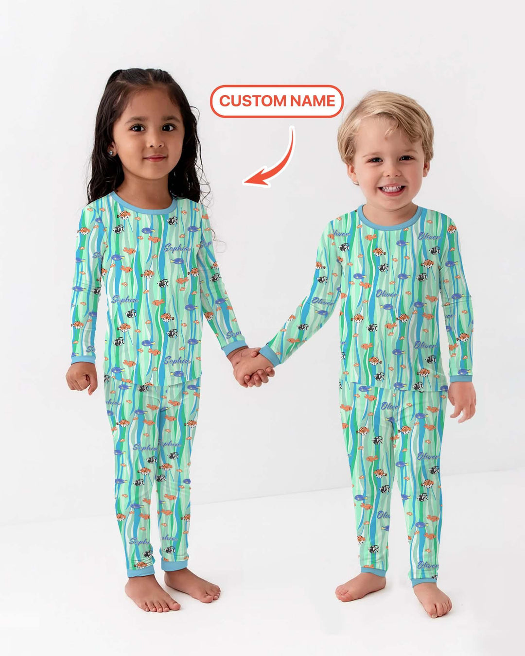 Zweiteiliges Langarm-Pyjama-Set mit Sommerfrüchten