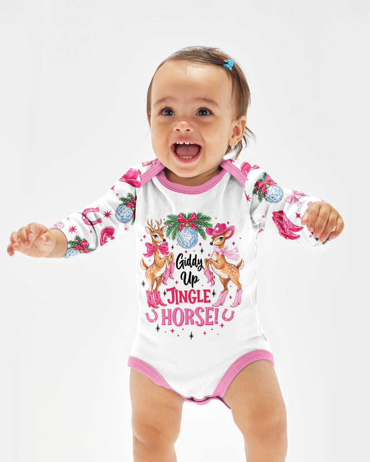 Western Christmas Giddy-up Jingle Horse Bamboo Bodysuit