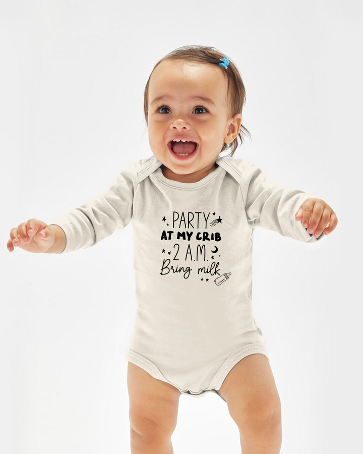 Party at My Crib 2AM Bring Milk Baby Bamboo Bodysuit