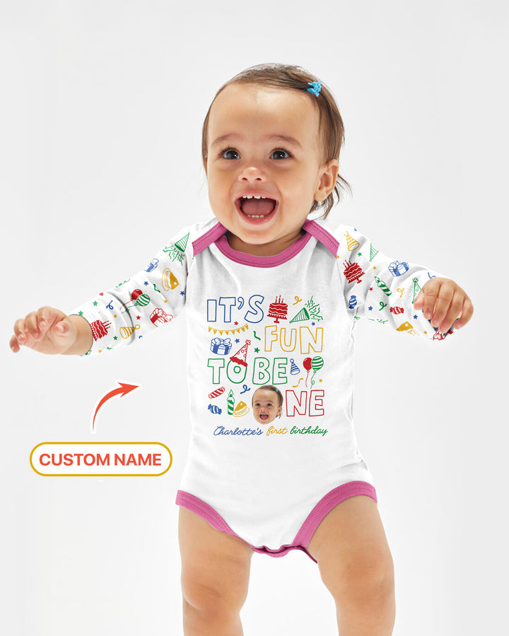 Gerippte Babykleidung mit individuellem Foto - Weich &amp; Skizzenhaft