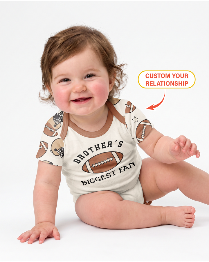 Personalized Football Brother's Biggest Fan Bamboo Bodysuit