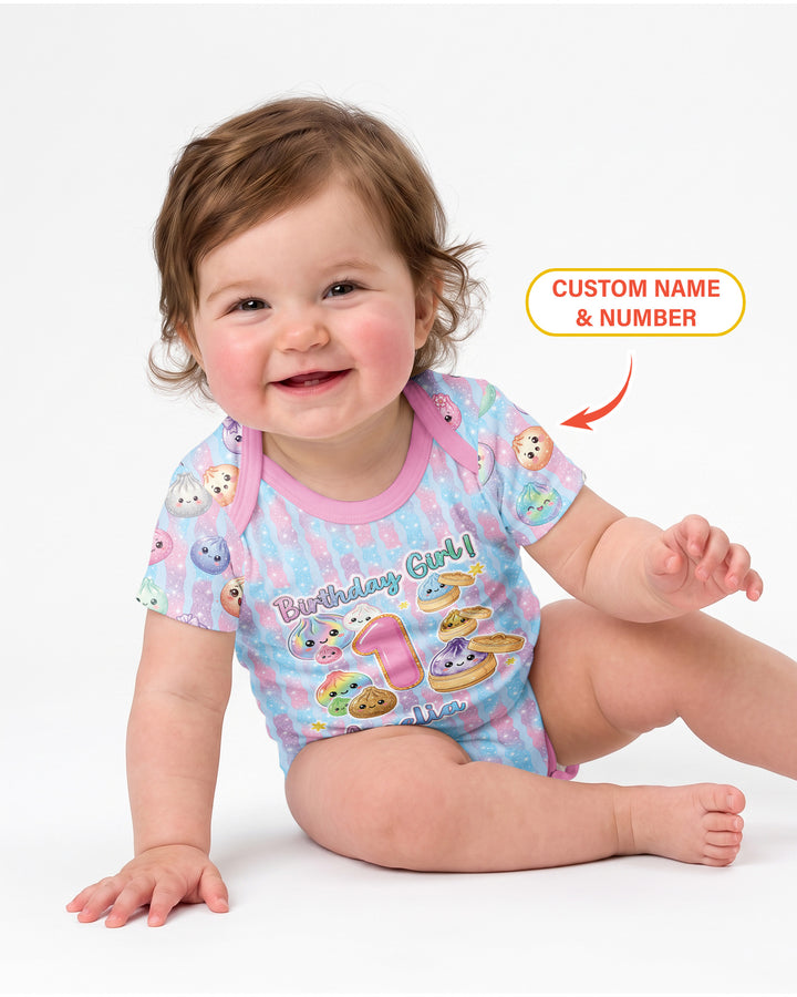 Squishy Birthday Custom Name & Age Bamboo Bodysuit