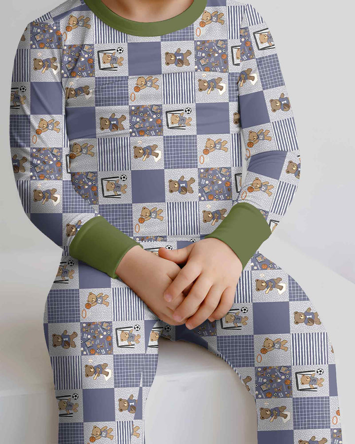 Zweiteiliges Langarm-Pyjama-Set mit Sommerfrüchten