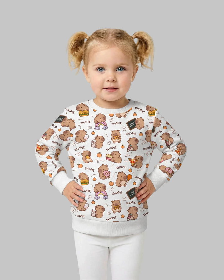 Personalisiertes niedliches Capybara Bambus Rundhals-Sweatshirt