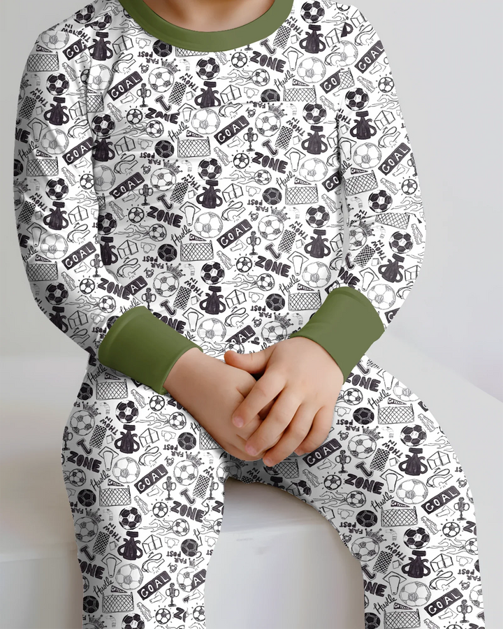 Zweiteiliges Langarm-Pyjama-Set mit Sommerfrüchten