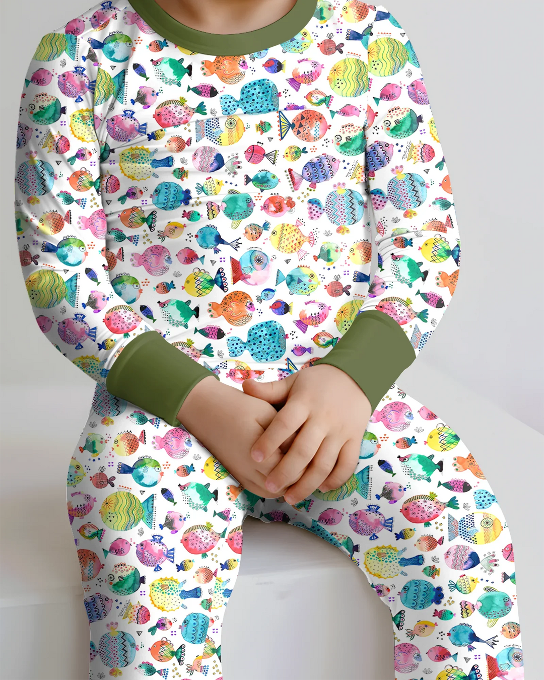 Zweiteiliges Langarm-Pyjama-Set mit Sommerfrüchten