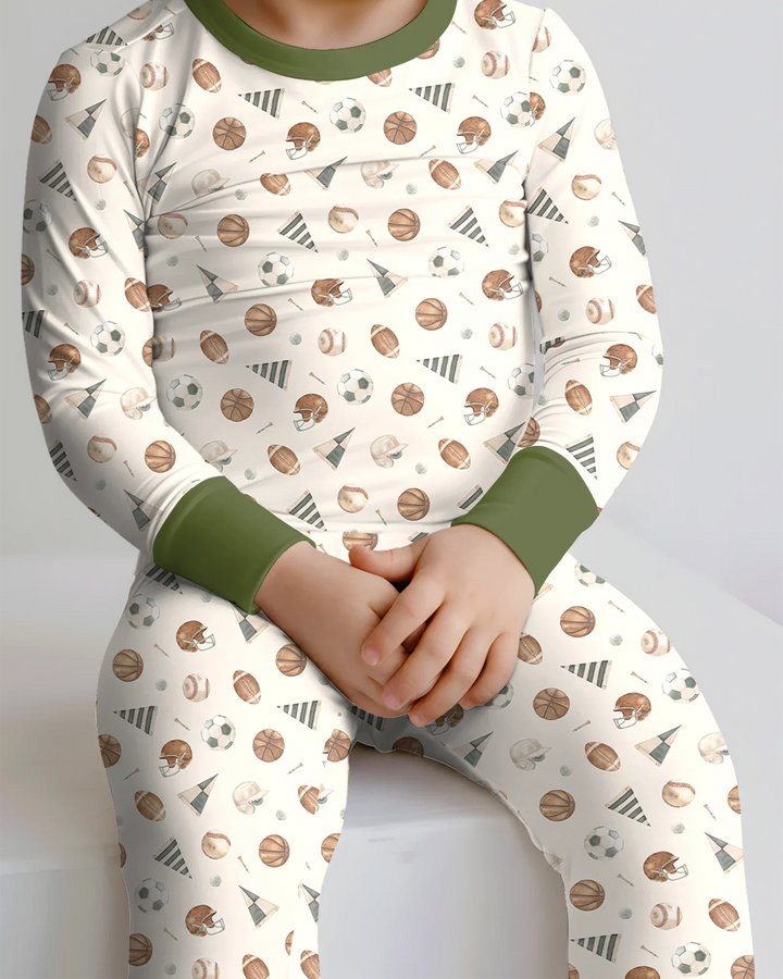 Zweiteiliges Langarm-Pyjama-Set mit Sommerfrüchten