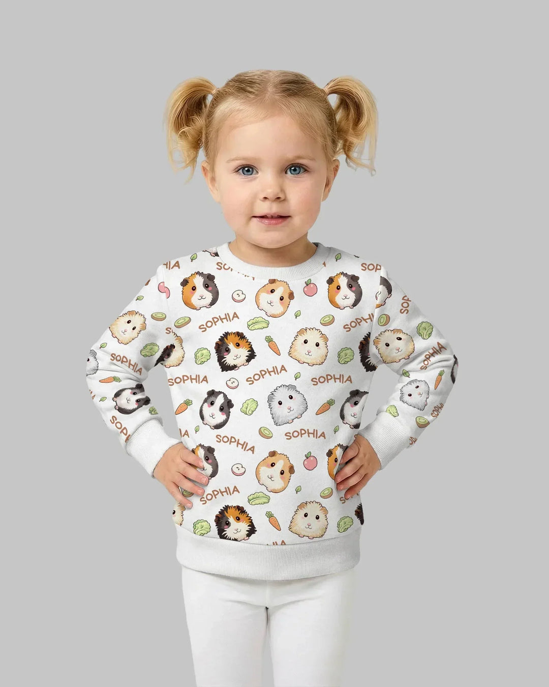 Personalisiertes süßes Meerschweinchen Bambus Rundhals-Sweatshirt