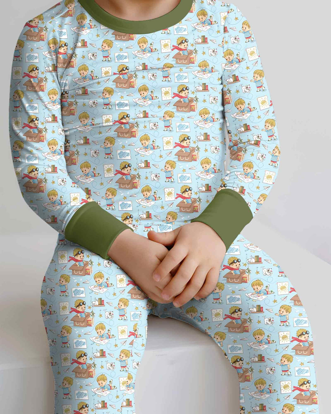 Zweiteiliges Langarm-Pyjama-Set mit Sommerfrüchten
