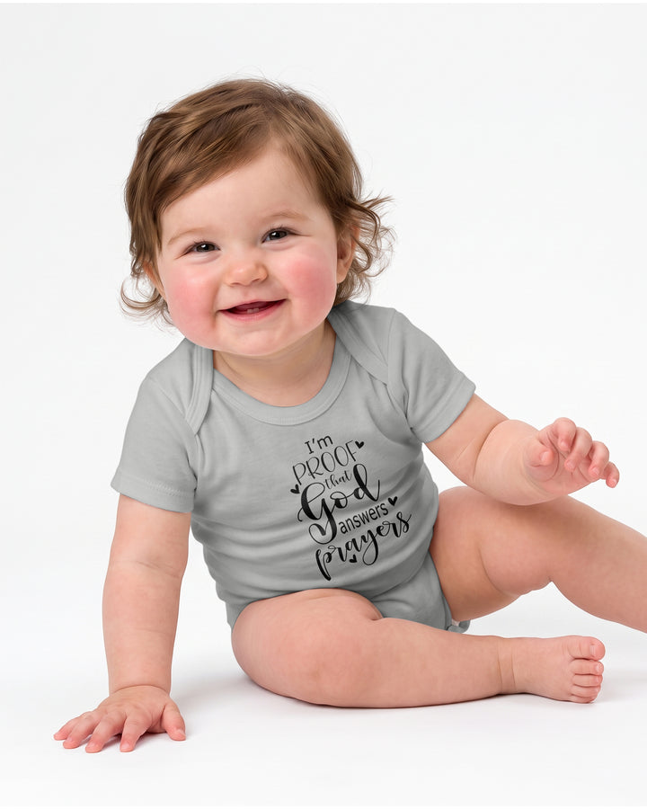 I'm Proof That God Answers Prayers Christian IVF Miracle Baby Bamboo Bodysuit