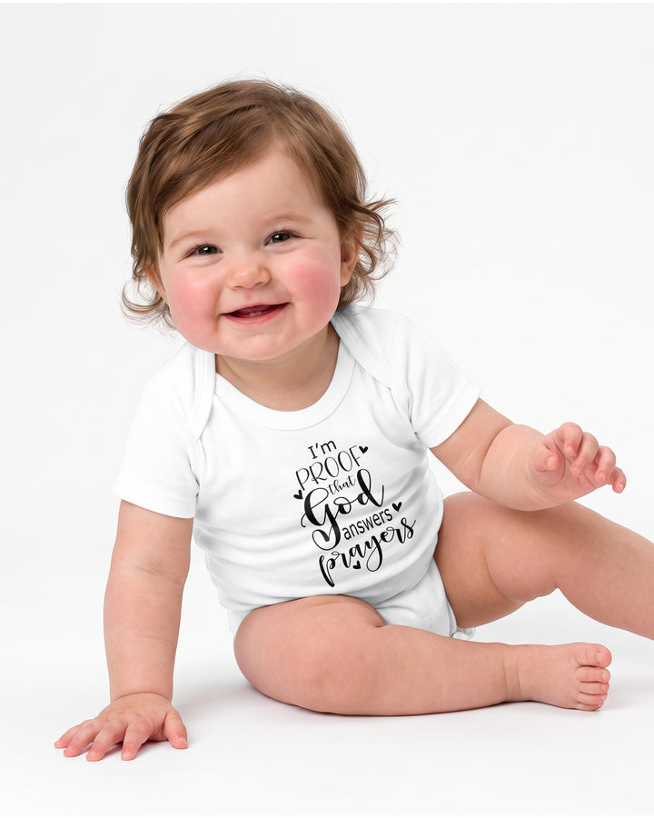 I'm Proof That God Answers Prayers Christian IVF Miracle Baby Bamboo Bodysuit