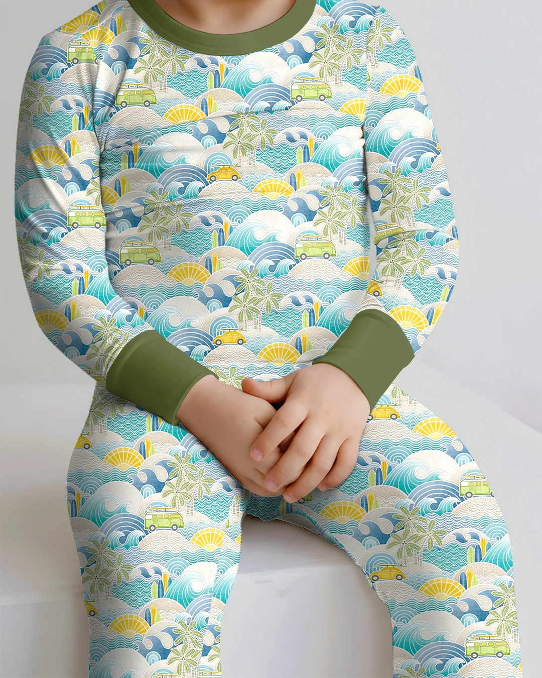Zweiteiliges Langarm-Pyjama-Set mit Sommerfrüchten