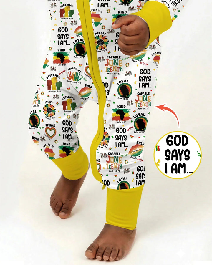 God Says I Am Juneteenth Bamboo Convertible Zippy
